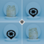 Keten 42 Beden Mavi ve Bej Desenli Kalem Etek