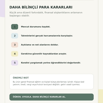 Finansal Okuryazarlık ve Aylık Bütçe Planlayıcısı PDF | ÖZENA DİJİTAL