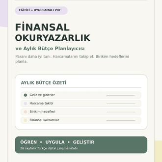 Finansal Okuryazarlık ve Aylık Bütçe Planlayıcısı PDF | ÖZENA DİJİTAL