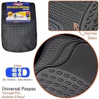 Universal Paspas 5 Parça Badem Model - Siyah Renk