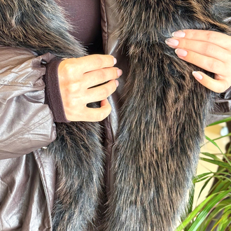 Kürk Detaylı Kahve Mont