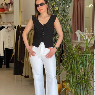 Kuşgözü Detaylı Sırtı Fermuarlı Büstiyer