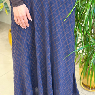 Maxi Boy Astarlı Cepli Saten Kloş Etek