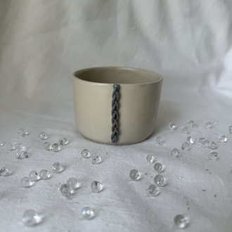 Zincir detaylı el yapımı stoneware bardak
