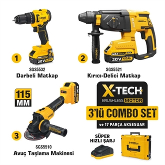 SGS
COMBO SET 3 PARÇA (Darbeli Matkap/Kırıcı-Delici Matkap/Avuç Taslama Makinesi)