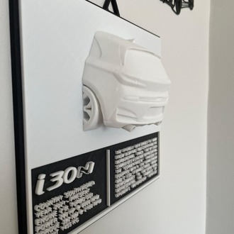 Hyundai i30N Performance 3D Teknik Detaylı Duvar Panosu