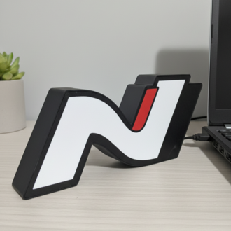 Hyundai N Logo Lambası – USB-C ile Çalışan LED Masa Lambası