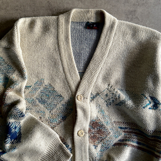 Vintage Oversize Desenli Hırka