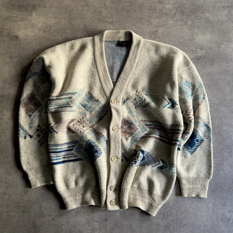 Vintage Oversize Desenli Hırka