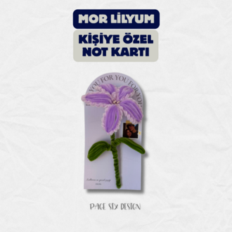 Kişiselleştirilebilir Lilyum Not Kartı - Mor 