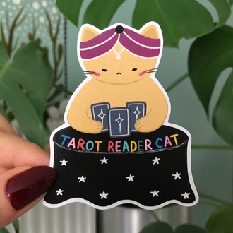 Tarot Reader Cat Sticker