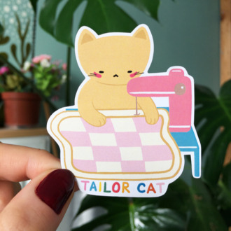 Tailor Cat Sticker