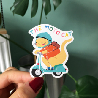 The Moto Cat Sticker
