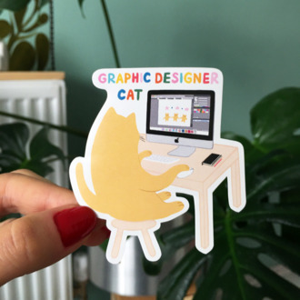 Graphic Designer Cat Sticker