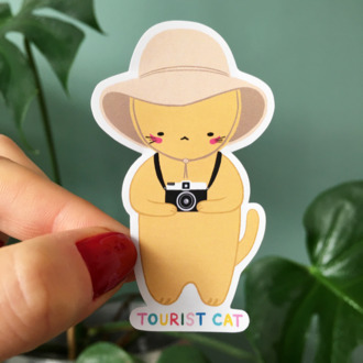 Tourist Cat Sticker