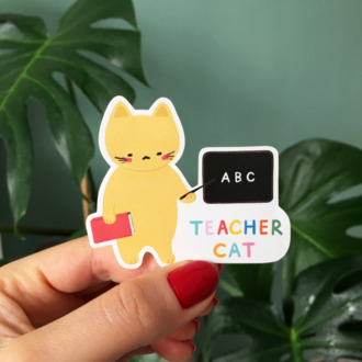 Teacher Cat Sticker