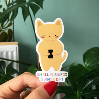 Small Business Owner Cat Sticker