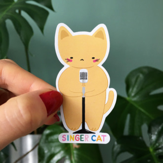 Singer Cat Sticker