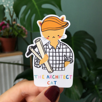 The Architect Cat Sticker
