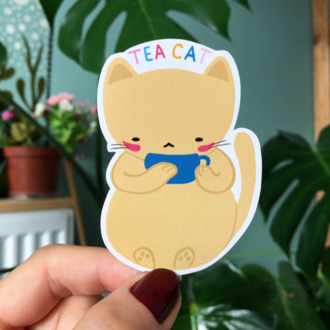 Tea Cat Sticker