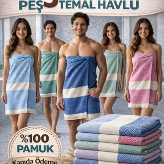 5 Adet Battal Boy Banyo Peştemal Havlu