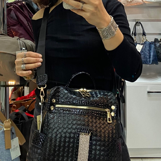 KAREN K-019 Siyah Bottega Boy 32 cm En 34 cm Sırt ve Kol Çanta
