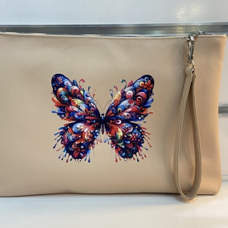 CLUTCH ( El Çanta ) Pudra Kelebek Baskılı