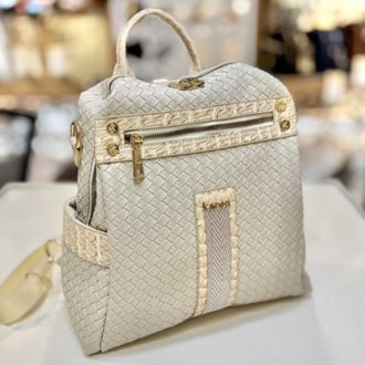 KAREN 0-19 Krem Bottega Boy 32 cm En 34 cm Sırt ve Kol Çanta 