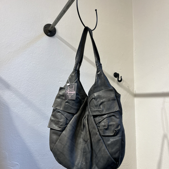 Grey leather bag