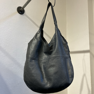 Grey leather bag