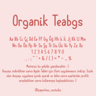 Organik Teabgs Yazı Fontu