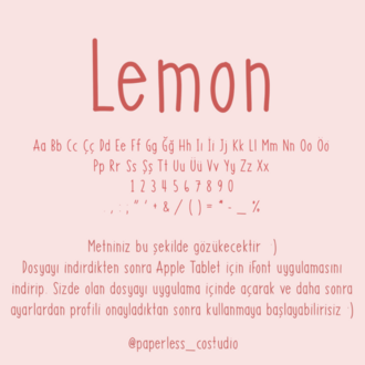 Lemon Yazı Fontu