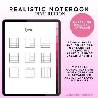 Realistic Pink Ribbon Notebook