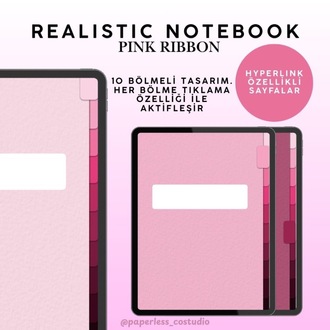 Realistic Pink Ribbon Notebook