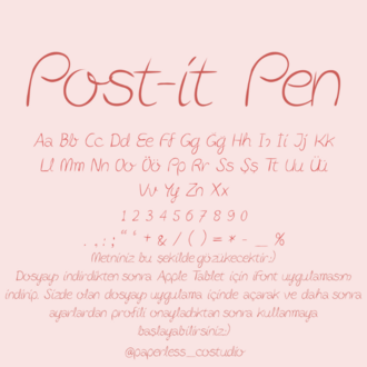 Post-it Pen Yazı Tipi