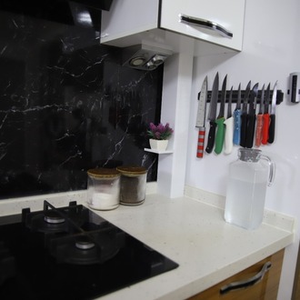 Raflı Doğalgaz Borusu Gizleme Paneli