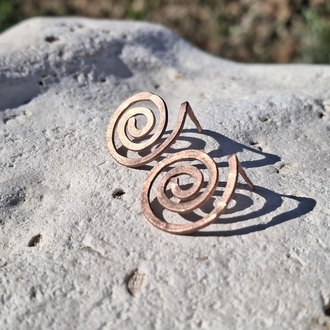 PH146 Bakır Orta Spiral Küpe
