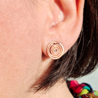 PH121 Bakır Minimal Spiral Döngü Küpe