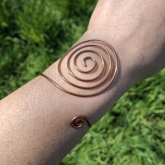 PH187 Bakır Spiral Kol Takısı (Kol Cuff)