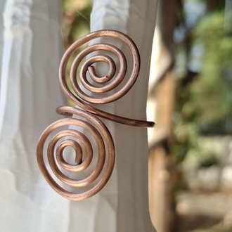 PH042 Bakır Spiral Yüzük Geniş Büyük