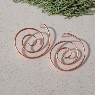 PH115 Büyük Spiral Küpe Dövülmemiş Tel Model