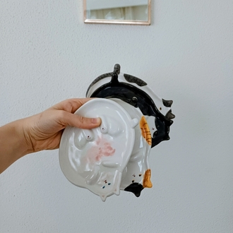 Kedi Şeklinde Seramik Takı Tabağı