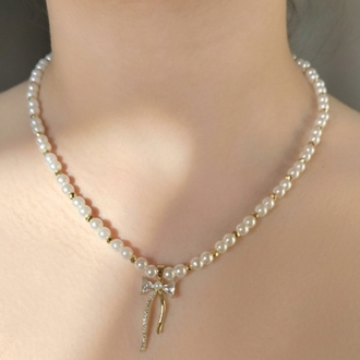 Pearl Bow Kolye