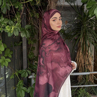 Vega Bambu Kraş Bordo Şal 