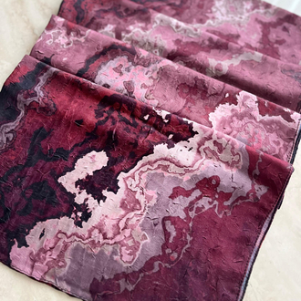 Bambu Kraş Ebruli Desen Bordo Kırmızı