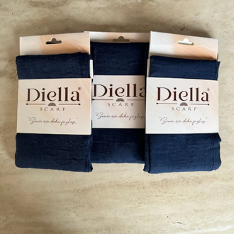 Diella Bambu Kraş Düz Renk Lacivert Şal