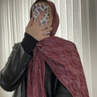 Halka desen şal Bordo
