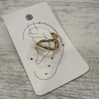 Gold Çift Şerit Kıkırdak Küpe (Ear Cuff)