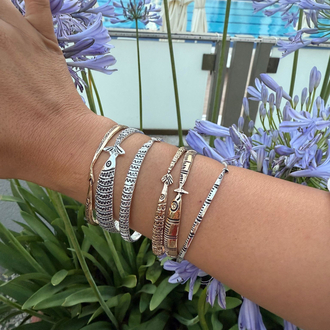6lı Bronz Gümüş Bilezik
