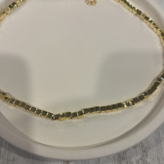 Altın Kaplama Gold Kare Ezme Kolye